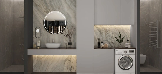 Современный дизайн шкафа ванной комнаты