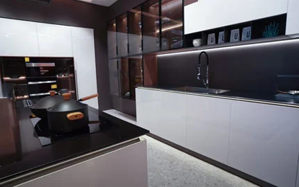 Белая ультратонкая дверная панель Baineng, дизайн времени, простой кухонный шкаф из нержавеющей стали